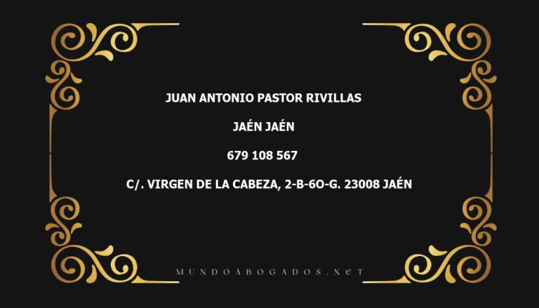 abogado Juan Antonio Pastor Rivillas en la localidad de Jaén