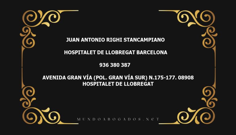 abogado Juan Antonio Righi Stancampiano en la localidad de Hospitalet de Llobregat