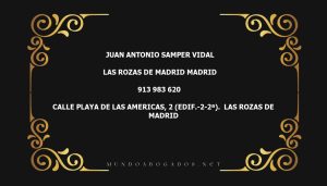 abogado Juan Antonio Samper Vidal en la localidad de Las Rozas de Madrid