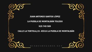 abogado Juan Antonio Santos López en la localidad de La Puebla de Montalbán