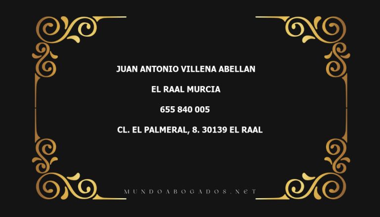 abogado Juan Antonio Villena Abellan en la localidad de El Raal