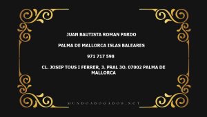 abogado Juan Bautista Roman Pardo en la localidad de Palma de Mallorca