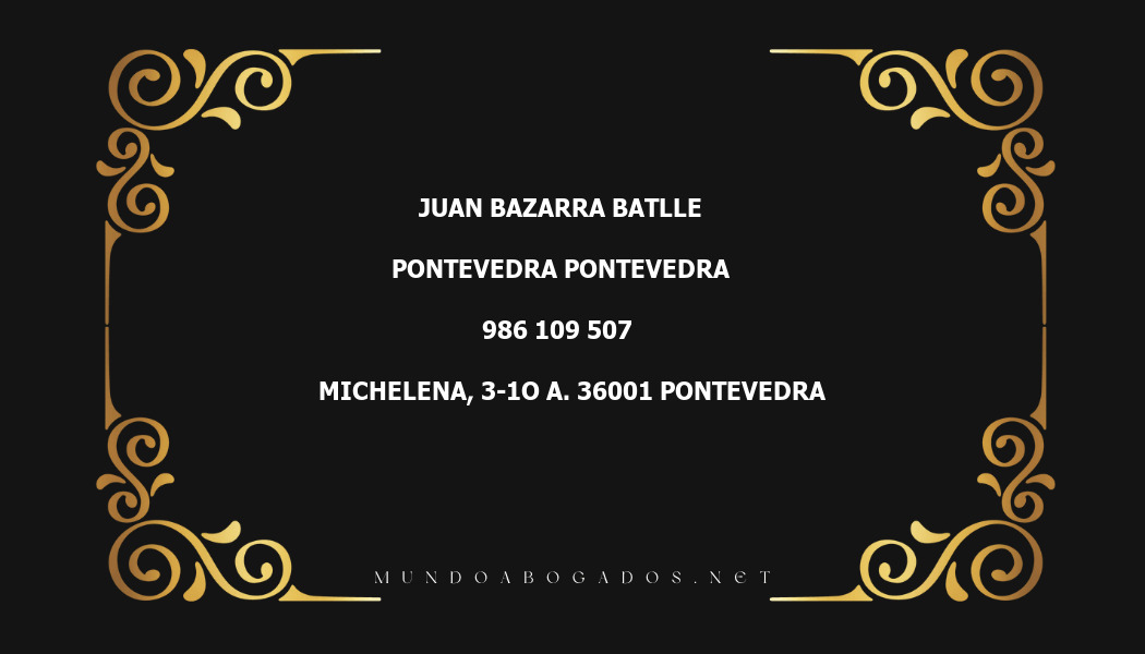 abogado Juan Bazarra Batlle en la localidad de Pontevedra