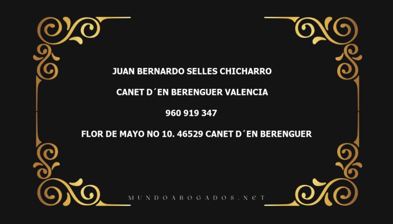 abogado Juan Bernardo Selles Chicharro en la localidad de Canet d´en Berenguer