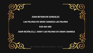 abogado Juan Betancor Gonzalez en la localidad de Las Palmas de Gran Canaria