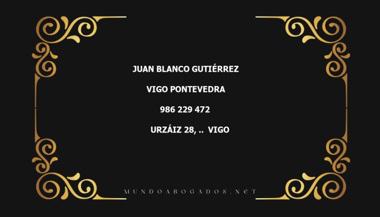 abogado Juan Blanco Gutiérrez en la localidad de Vigo