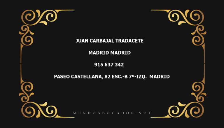 abogado Juan Carbajal Tradacete en la localidad de Madrid