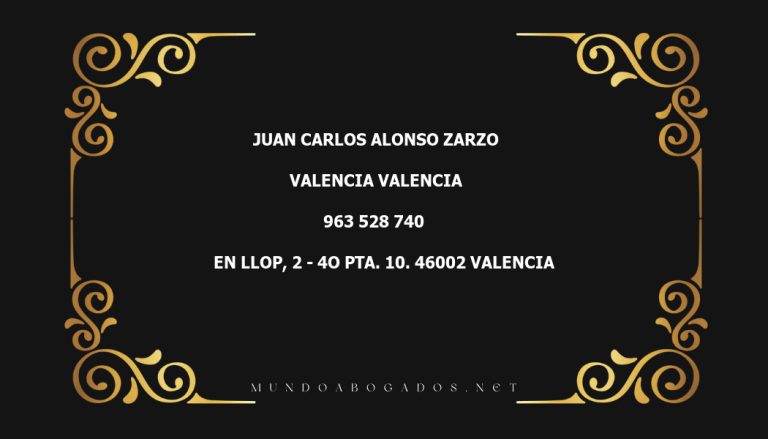 abogado Juan Carlos Alonso Zarzo en la localidad de Valencia