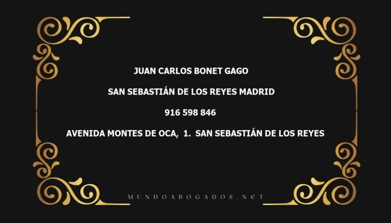 abogado Juan Carlos Bonet Gago en la localidad de San Sebastián de los Reyes