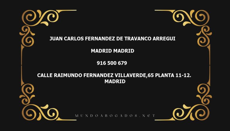 abogado Juan Carlos Fernandez De Travanco Arregui en la localidad de Madrid