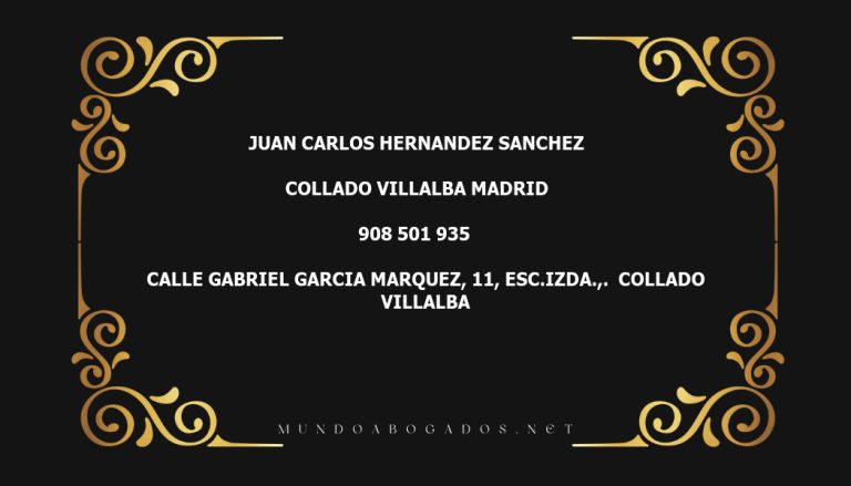 abogado Juan Carlos Hernandez Sanchez en la localidad de Collado Villalba