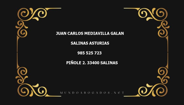 abogado Juan Carlos Mediavilla Galan en la localidad de Salinas