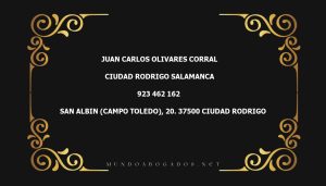 abogado Juan Carlos Olivares Corral en la localidad de Ciudad Rodrigo