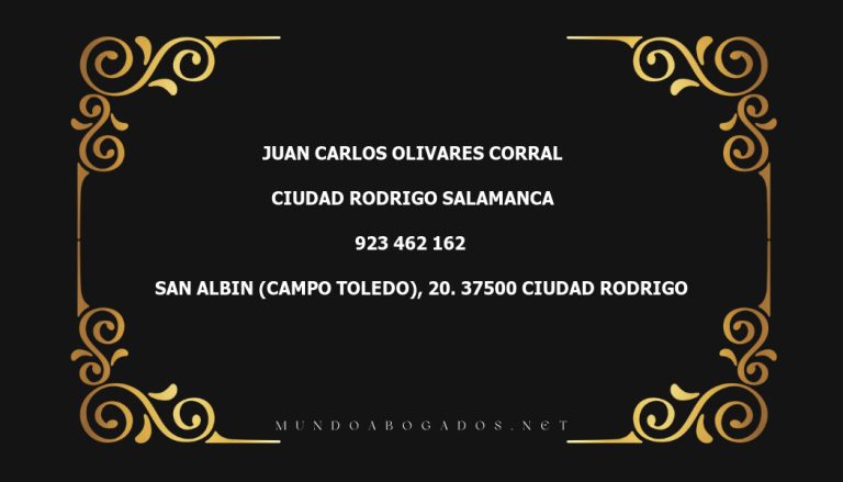 abogado Juan Carlos Olivares Corral en la localidad de Ciudad Rodrigo