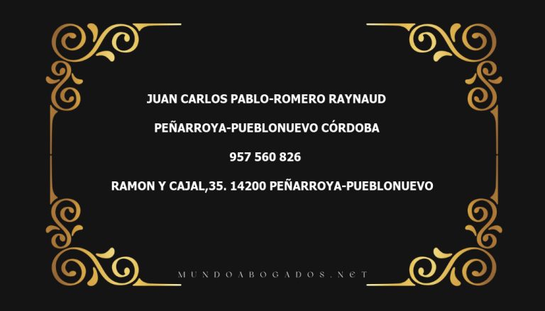 abogado Juan Carlos Pablo-Romero Raynaud en la localidad de Peñarroya-Pueblonuevo