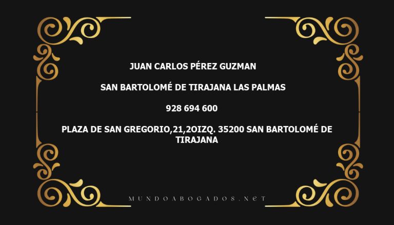 abogado Juan Carlos Pérez Guzman en la localidad de San Bartolomé de Tirajana