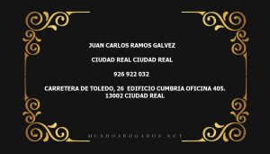 abogado Juan Carlos Ramos Galvez en la localidad de Ciudad Real