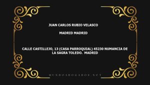 abogado Juan Carlos Rubio Velasco en la localidad de Madrid