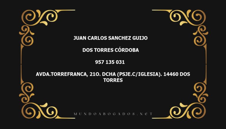 abogado Juan Carlos Sanchez Guijo en la localidad de Dos Torres