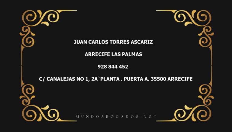 abogado Juan Carlos Torres Ascariz en la localidad de Arrecife