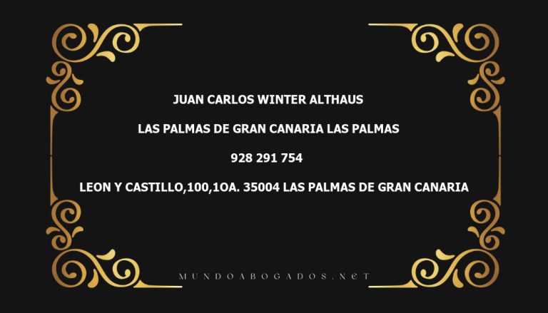 abogado Juan Carlos Winter Althaus en la localidad de Las Palmas de Gran Canaria