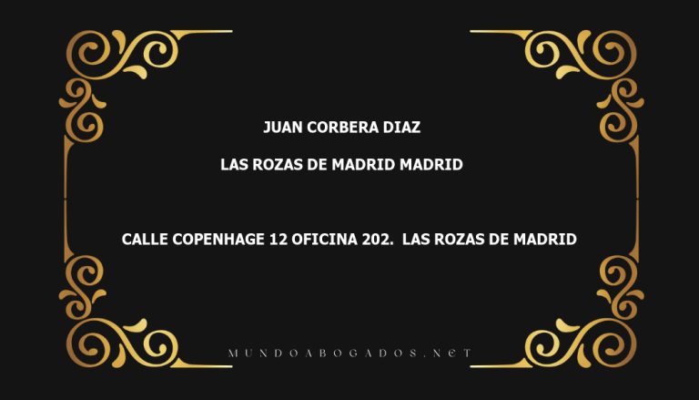 abogado Juan Corbera Diaz en la localidad de Las Rozas de Madrid