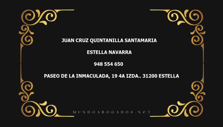 abogado Juan Cruz Quintanilla Santamaria en la localidad de Estella