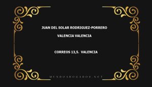 abogado Juan Del Solar Rodriguez-Porrero en la localidad de Valencia