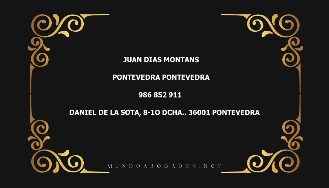 abogado Juan Dias Montans en la localidad de Pontevedra