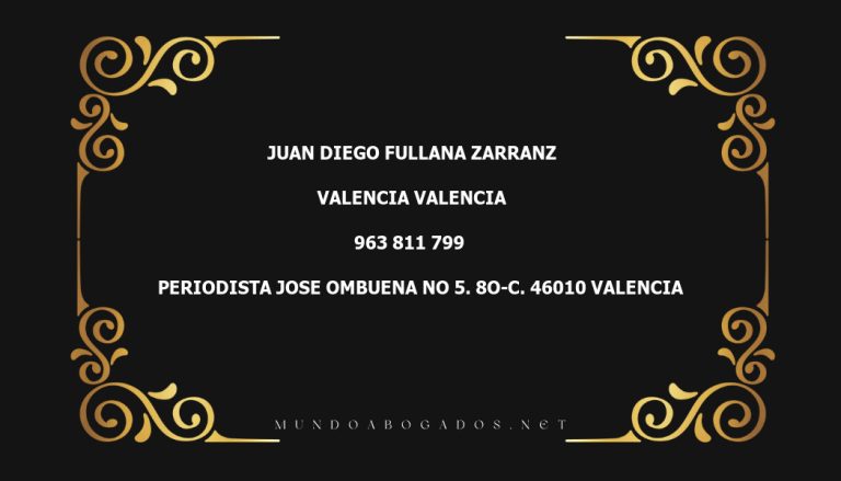 abogado Juan Diego Fullana Zarranz en la localidad de Valencia