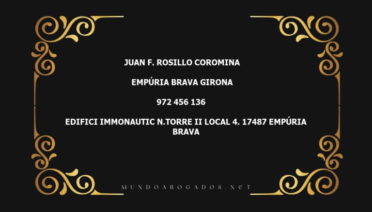 abogado Juan F. Rosillo Coromina en la localidad de Empúria Brava