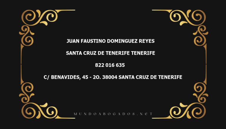 abogado Juan Faustino Dominguez Reyes en la localidad de Santa Cruz de Tenerife