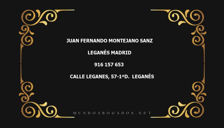 abogado Juan Fernando Montejano Sanz en la localidad de Leganés