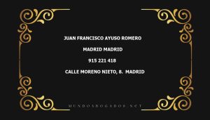 abogado Juan Francisco Ayuso Romero en la localidad de Madrid