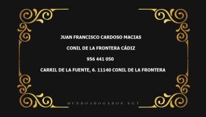 abogado Juan Francisco Cardoso Macias en la localidad de Conil de la Frontera