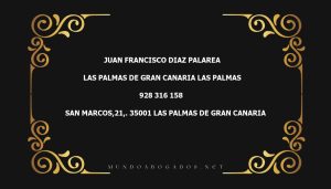 abogado Juan Francisco Diaz Palarea en la localidad de Las Palmas de Gran Canaria