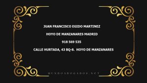 abogado Juan Francisco Egido Martinez en la localidad de Hoyo de Manzanares