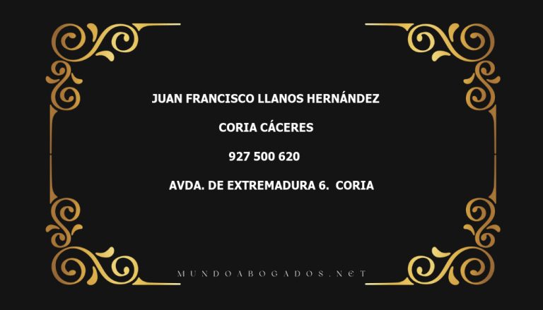 abogado Juan Francisco Llanos Hernández en la localidad de Coria