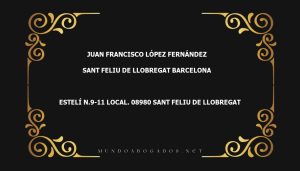 abogado Juan Francisco López Fernández en la localidad de Sant Feliu de Llobregat