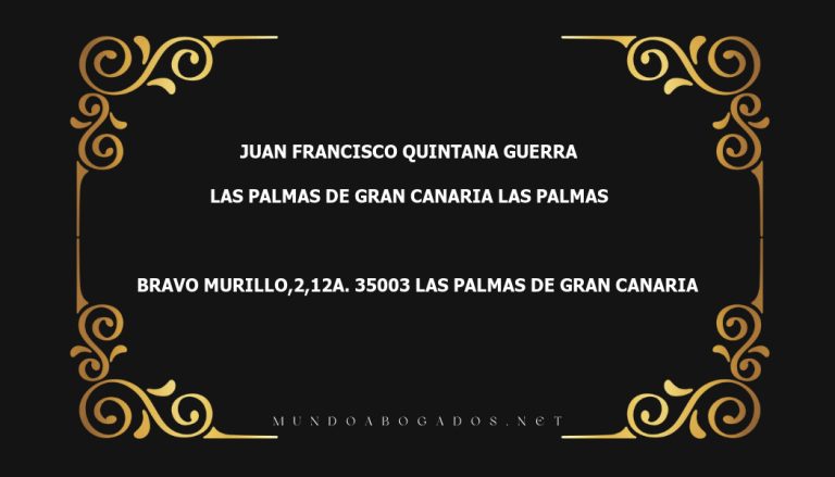 abogado Juan Francisco Quintana Guerra en la localidad de Las Palmas de Gran Canaria