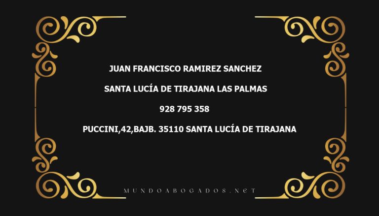 abogado Juan Francisco Ramirez Sanchez en la localidad de Santa Lucía de Tirajana