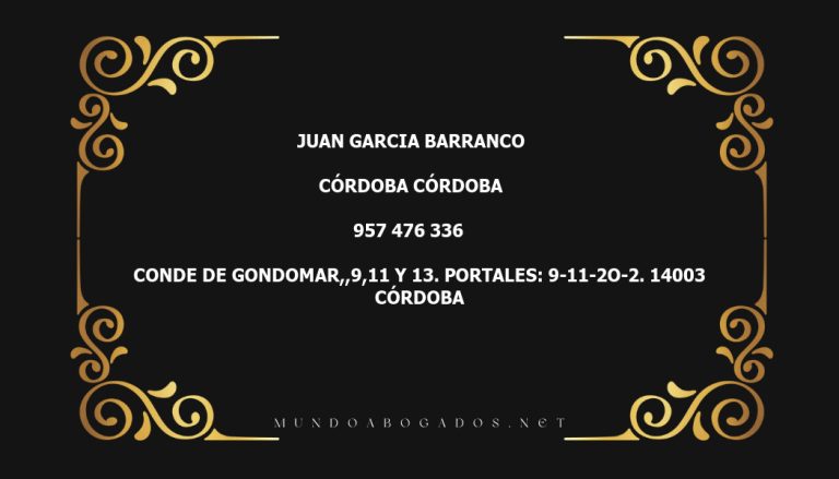 abogado Juan Garcia Barranco en la localidad de Córdoba