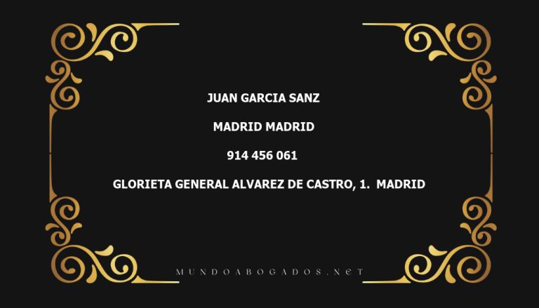 abogado Juan Garcia Sanz en la localidad de Madrid