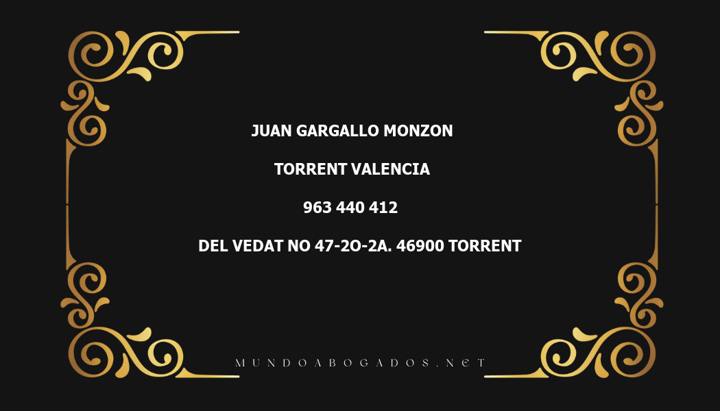 abogado Juan Gargallo Monzon en la localidad de Torrent