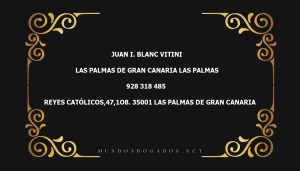 abogado Juan I. Blanc Vitini en la localidad de Las Palmas de Gran Canaria