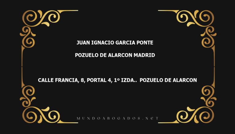 abogado Juan Ignacio Garcia Ponte en la localidad de Pozuelo de Alarcon