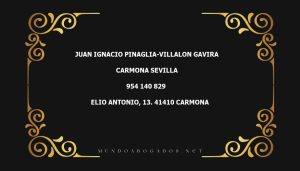 abogado Juan Ignacio Pinaglia-Villalon Gavira en la localidad de Carmona