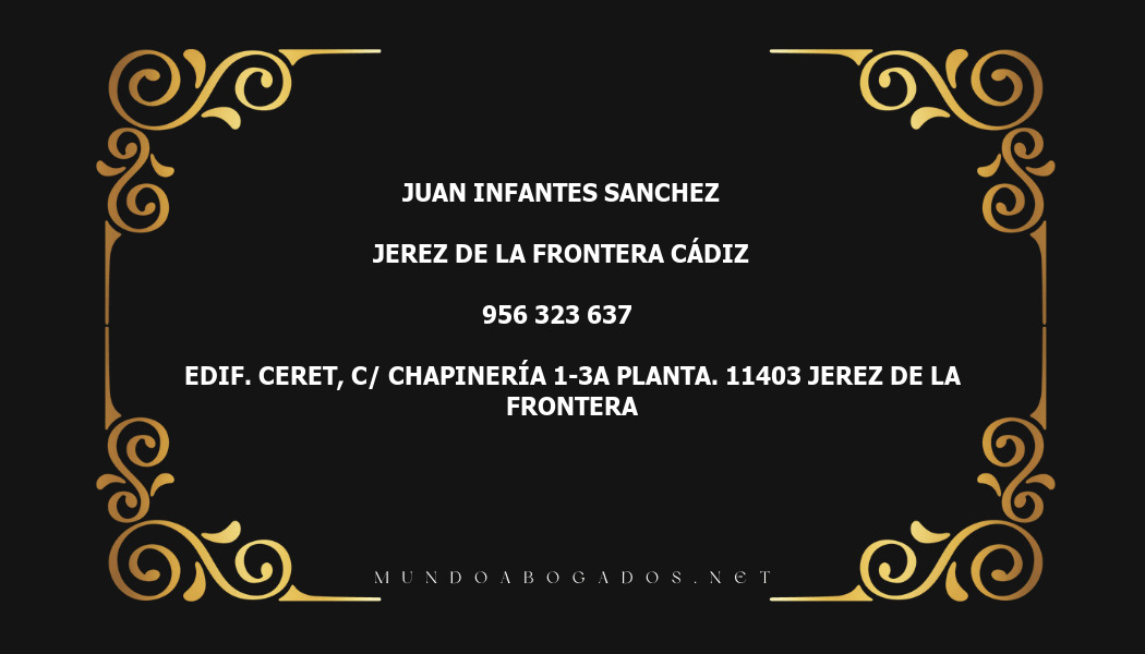 abogado Juan Infantes Sanchez en la localidad de Jerez de la Frontera