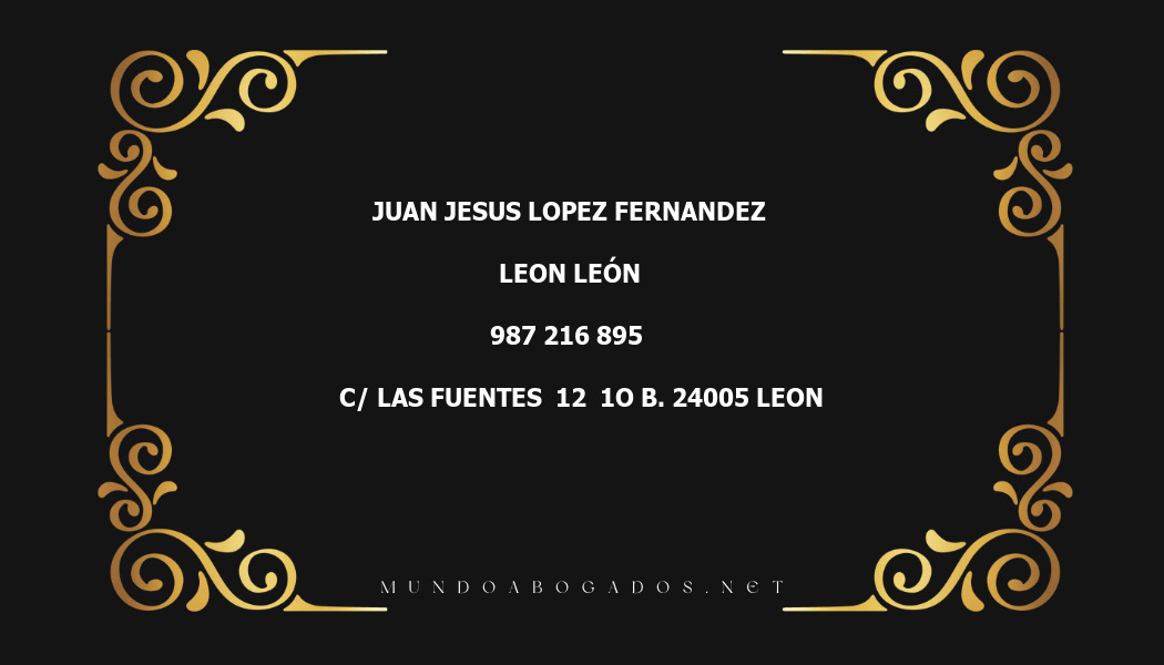 abogado Juan Jesus Lopez Fernandez en la localidad de Leon