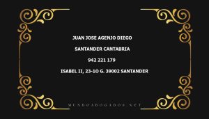 abogado Juan Jose Agenjo Diego en la localidad de Santander